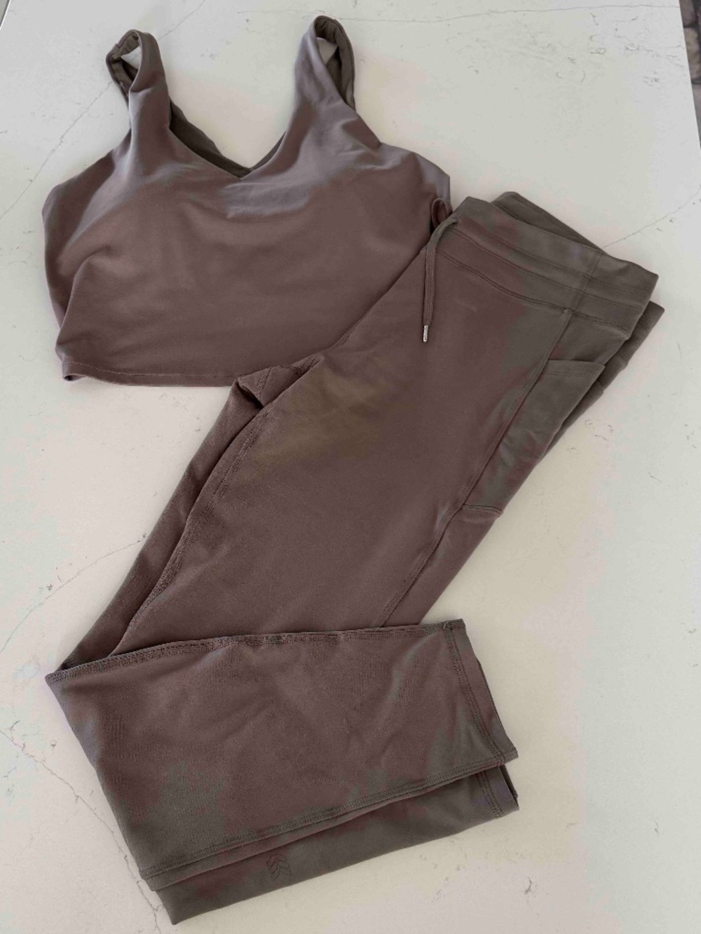 All in Motion Bundle Taupe/Brown Sports Bra (XL) and Leggings (L)